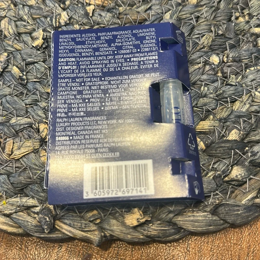 5/$25 Polo Ralph Lauren blue mens colognes spray travel - Picture 2 of 2